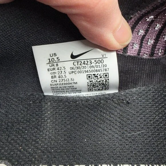 Nike React Infinity Run Flyknit 2 Shoes Womens 10.5 Violet Dust Running Sneakers - Picture 13 of 15